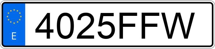 Numer rejestracyjny 4025FFW posiada PEUGEOT 207