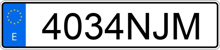 Numer rejestracyjny 4034NJM posiada MG HS