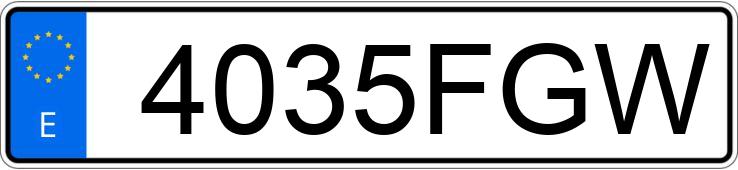 Numer rejestracyjny 4035FGW posiada PEUGEOT 307