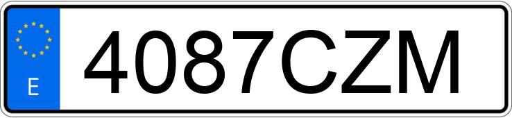 Numer rejestracyjny 4087CZM posiada PEUGEOT 206