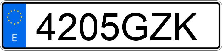 Numer rejestracyjny 4205GZK posiada SEAT IBIZA