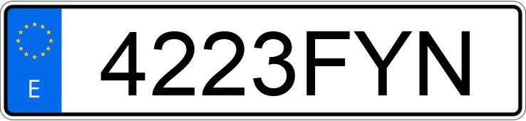 Numer rejestracyjny 4223FYN posiada VOLKSWAGEN GOLF