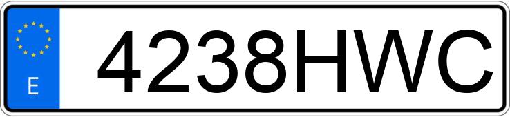 Numer rejestracyjny 4238HWC posiada VOLKSWAGEN GOLF