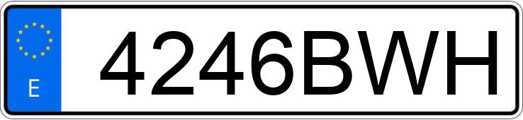 Numer rejestracyjny 4246BWH posiada PEUGEOT 206