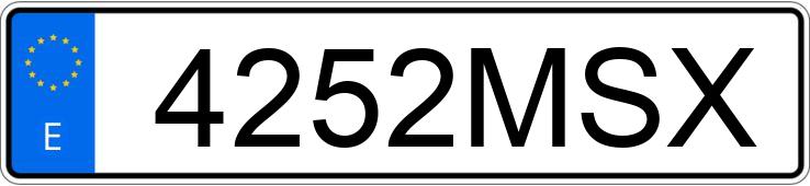 Numer rejestracyjny 4252MSX posiada SKODA OCTAVIA