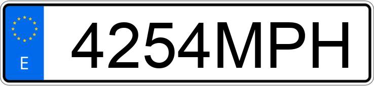 Numer rejestracyjny 4254MPH posiada PORSCHE 911