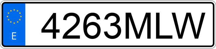 Il numero di registrazione 4263MLW ha AUDI RS3 SPORTBACK