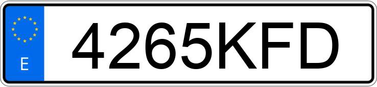 Numer rejestracyjny 4265KFD posiada VOLKSWAGEN GOLF