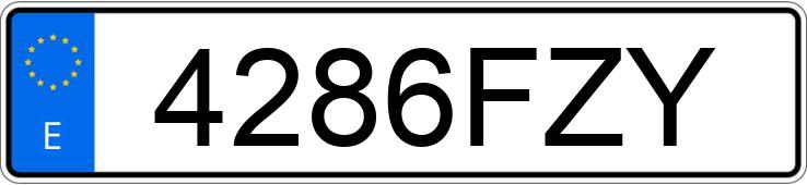 Znaleziono tablicę rejestracyjną o numerach 4286FZY Znaleziono tablicę rejestracyjną o numerach 4286FZY