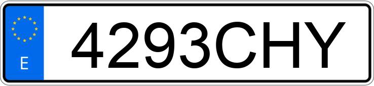 Numer rejestracyjny 4293CHY posiada OPEL VECTRA