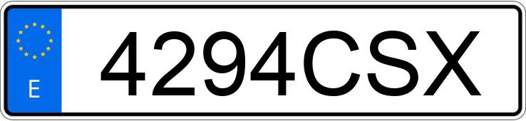 Numer rejestracyjny 4294CSX posiada VOLKSWAGEN GOLF