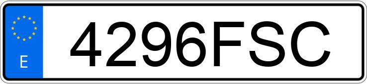 Реєстраційний номер 4296FSC має BMW SERIE 3