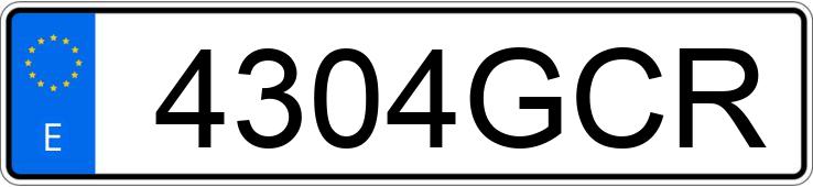 Numer rejestracyjny 4304GCR posiada TOYOTA COROLLA