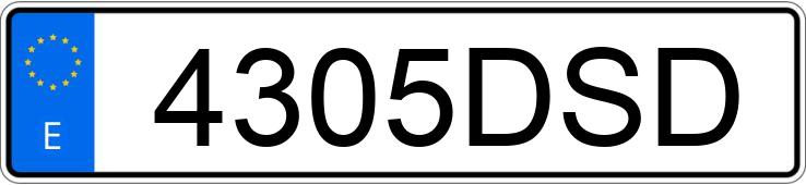 Numer rejestracyjny 4305DSD posiada TOYOTA AVENSIS