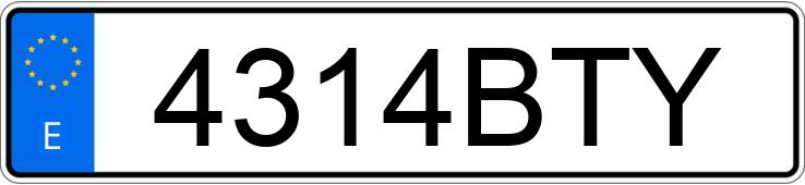 Numer rejestracyjny 4314BTY posiada AUDI A3