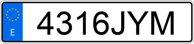 Numer rejestracyjny 4316JYM posiada MERCEDES C (205)