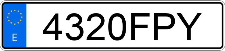 Numer rejestracyjny 4320FPY posiada PEUGEOT 307