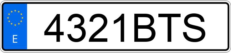 Numer rejestracyjny 4321BTS posiada HONDA CIVIC