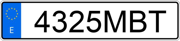 Numer rejestracyjny 4325MBT posiada BMW SERIE 3