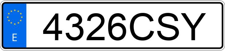 Numer rejestracyjny 4326CSY posiada OPEL MERIVA