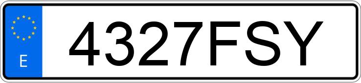 Numer rejestracyjny 4327FSY posiada OPEL GT