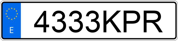 Numer rejestracyjny 4333KPR posiada SKODA KAROQ