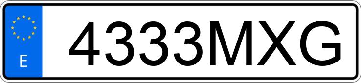 Numer rejestracyjny 4333MXG posiada FORD MUSTANG