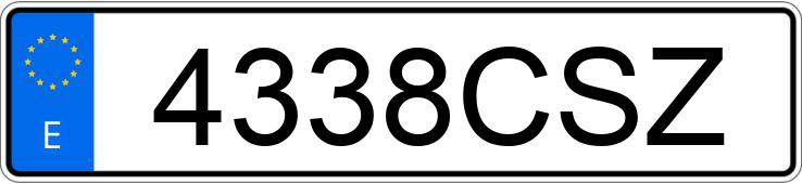 Numer rejestracyjny 4338CSZ posiada TOYOTA COROLLA