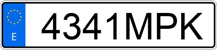 Numer rejestracyjny 4341MPK posiada VOLKSWAGEN GOLF