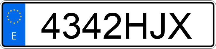 Numer rejestracyjny 4342HJX posiada VOLKSWAGEN GOLF