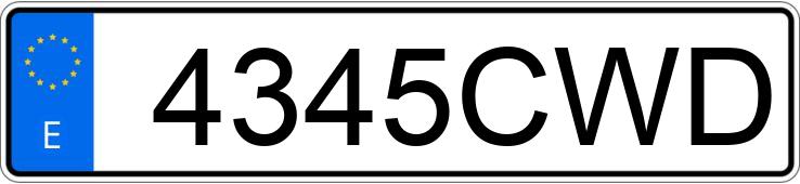 Numer rejestracyjny 4345CWD posiada BMW X5