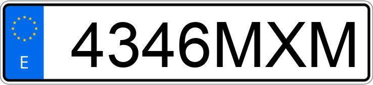 Numer rejestracyjny 4346MXM posiada MG MG3