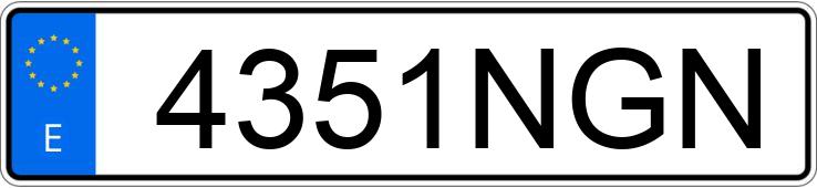 Numer rejestracyjny 4351NGN posiada FORD MUSTANG