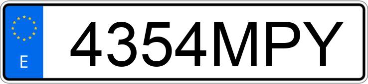 Numer rejestracyjny 4354MPY posiada FORD MUSTANG Numer rejestracyjny 4354MPY posiada FORD MUSTANG