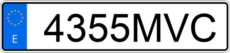 Numer rejestracyjny 4355MVC posiada  