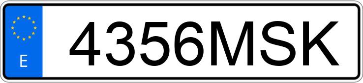 Numer rejestracyjny 4356MSK posiada MG ZS