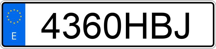 Numer rejestracyjny 4360HBJ posiada VOLKSWAGEN PASSAT