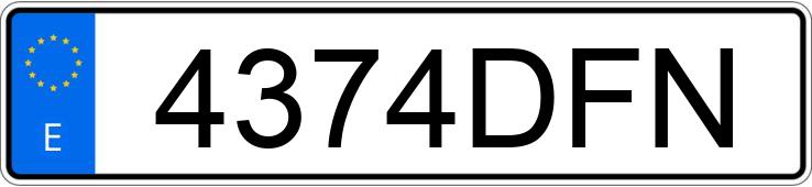 Numer rejestracyjny 4374DFN posiada OPEL VECTRA
