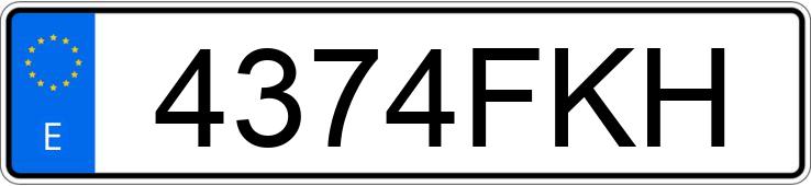 Numer rejestracyjny 4374FKH posiada VOLKSWAGEN GOLF