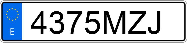 Numer rejestracyjny 4375MZJ posiada TESLA MODEL 3