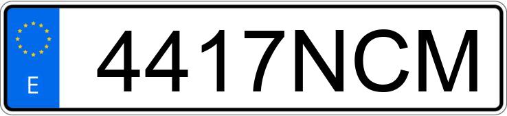 Numer rejestracyjny 4417NCM posiada FORD MUSTANG