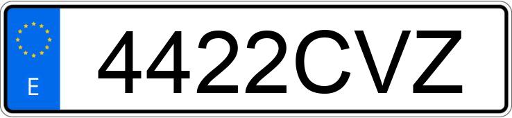 Numer rejestracyjny 4422CVZ posiada PEUGEOT 206