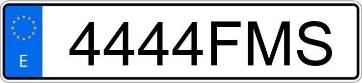 Numer rejestracyjny 4444FMS posiada MERCEDES C (203)