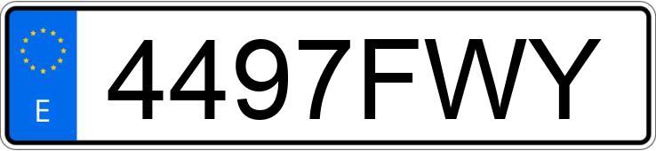Numer rejestracyjny 4497FWY posiada PORSCHE 911