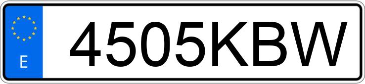 Numer rejestracyjny 4505KBW posiada VOLKSWAGEN GOLF