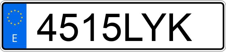 Numer rejestracyjny 4515LYK posiada EFUN TIGER Numer rejestracyjny 4515LYK posiada EFUN TIGER