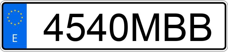 Numer rejestracyjny 4540MBB posiada  