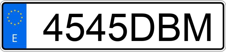 Numer rejestracyjny 4545DBM posiada AUDI A3