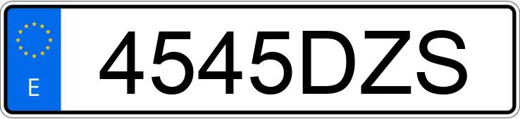 Numer rejestracyjny 4545DZS posiada VOLKSWAGEN TOURAN