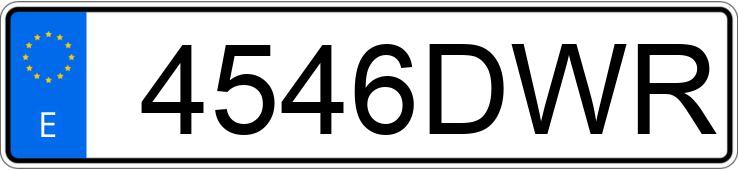 Numer rejestracyjny 4546DWR posiada PEUGEOT 206